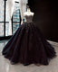 Black Tulle Ball Gowns Dress Sweetheart Beaded