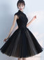 Black Tulle Homecoming Dresses With High Neckline Black Short Prom Dresseses