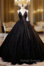 Black Tulle Sequins V-neck Quinceanera Dress