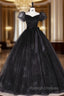 Black Tulle Square Puff Sleeve Quinceanera Dress