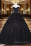 Black Tulle Straps Quinceanera Dress