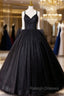 Black V Neck Tulle Lace Prom Dress, Gorgeous A Line Prom Prom Dress