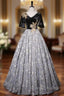 Black Velvet Appliques Quinceanera Dress