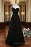 Black Velvet Short Sleeve Square Neck Pearls Prom Dresses
