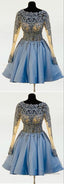 Blue Homecoming Dresses With Sleeves