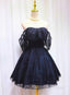 Blue Lace Off Shoulder Short Prom Dresses Blue Homecoming Dresses Prom Dress