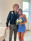 Blue Sheath Homecoming Dresses Short Prom Dresses