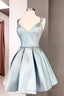 Cute Satin Short Prom Dresses, A Line Homecoming Dresses