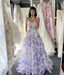 Bow Tie A-Line Chiffon Floral Prom Dress