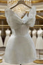 Bowknot White Homecoming Dresses Sparkle Prom Dress Short Prom Dress