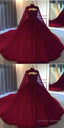 Burgundy Ball Gowns Wedding Dressestulle Prom Dress