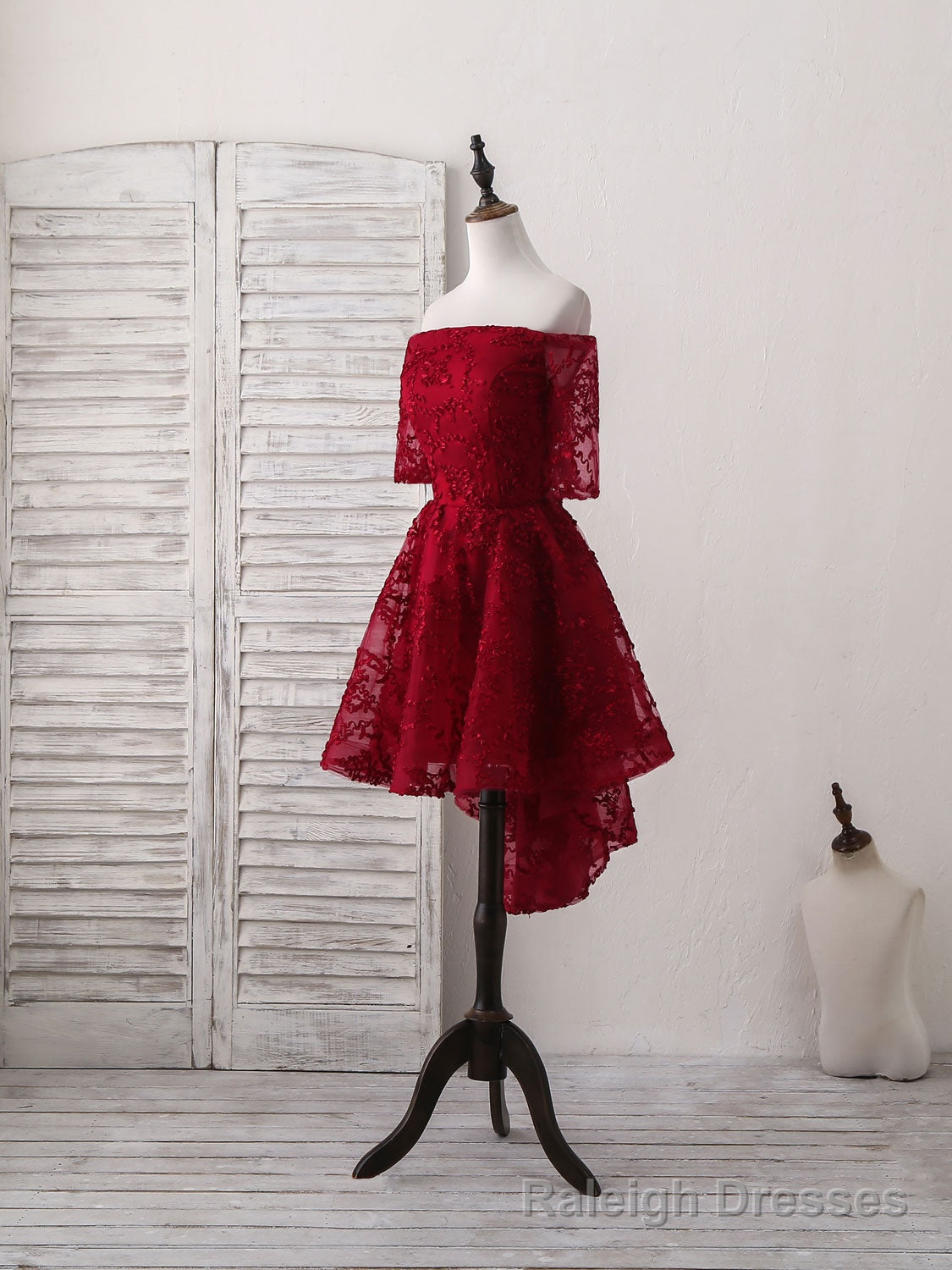 Short Two Piece Burgundy Prom Dresses Homecoming Dresses main image 0