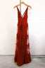 Burgundy Lace Tulle Long Prom Dress, Burgundy Evening Dress