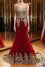 Burgundy Mermaid Beads Lace Appliques Chiffon Long Prom Dresses Burgundy Mermaid Prom Dresseses