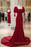 Burgundy Mermaid Long Prom Dresses, Burgundy Formal Dress