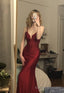 Burgundy mermaid long prom Prom dress