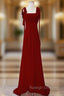 Burgundy Sequins Straps Long Prom Dress