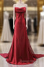 Burgundy Spaghetti Straps Prom Dress