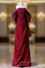 Burgundy Strapless Pleats Prom Dress