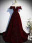 Burgundy Velvet Long Prom Dresses Burgundy Long Prom Dresses