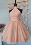 Cute Lace Short Prom Dresses, A Line Prom Prom Dresses