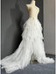 Casual Wedding Dress A-Line Separates Separates Court Train Tulle Overskirts Bridal Gown With Solid Color