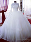 High Neck Long Sleeves Bridal Ball Gowns Wedding Dresses, Bridal Gown Prom Dress