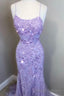 Mermaid 2026 Lavender Lace Long Prom Dress, Formal Dress