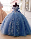 Off The Shoulder Floor Length A Line Prom Dresses, With Beaded Lace Appliques Prom Dress