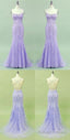 2026 Mermaid Lavender Long Prom Dress, With Lace Up Back