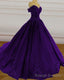 Purple Wedding Dresses, Lace Ball Gowns Prom Dress, Off The Shoulder For Women