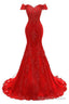 Off The Shoulder Embroidered Floral And Beads In Lace Mermaid Prom Gowns Prom Dress