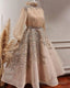 Luxurious Champagne Beaded Ankle Lenghth Gowns Prom Dresses