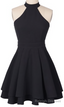 O Neck A Line Homecoming Dress, Sleeveless Chiffon Short Prom Dress