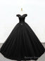Black Princess Ball Gown Black Formal Prom Dress