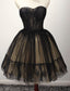 Cute Tulle Short Black Ball Gowns Sweetheart Dresses, Homecoming Gowns
