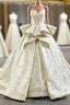 Champagne Ball Gown Embroidery Sweetheart Ruffles Prom Dress