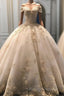 Champagne Ball Gown Prom Dress Quinceanera Dresses
