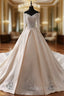 Champagne Ball Gowns Satin Appliques Off The Shoulder Wedding Dress