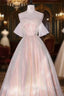 Champagne Sequins Long A Line Prom Dress, Off the Shoulder Prom Prom Dress