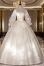Champagne Tulle Butterfly Appliques Bell Sleeve Quinceanera Dress