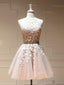 Champagne Tulle Lace Short Prom Dresses Champagne Homecoming Dresses