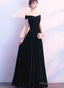 Charming Black Long Bridesmaid Dresses Elegant Prom Gowns Prom Dresses