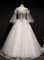 Charming Floral And Lace Ball Gowns Sweet 16 Dresses Light Grey Prom Dresses