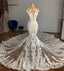 Charming Jewel Garden Sleeveless Mermaid Lace Wedding Dress with Appliques