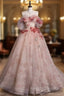 Charming Off The Shoulder Appliques Long Quinceanera Dress Formal Wedding Ball Gown Prom Dress