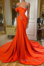 Charming One-should Sleeveless Mermaid Prom Dresses With Ruffles Long