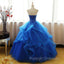 Charming Royal Blue Tulle Prom Gown , Sweet Party Dress