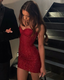Charming Strapless Red Sheath Sequin Homecoming Dresses Cocktail Dresses