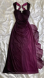 Charming Straps Ombre Grape Backless Long Chiffon Prom Dress Evening Dress